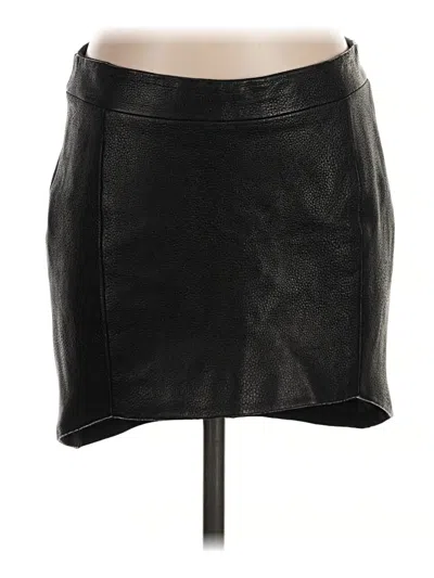 Pre-owned Mason Faux Leather Skirt In Black