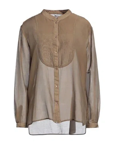 Mason's Woman Shirt Military Green Size 8 Cotton, Silk