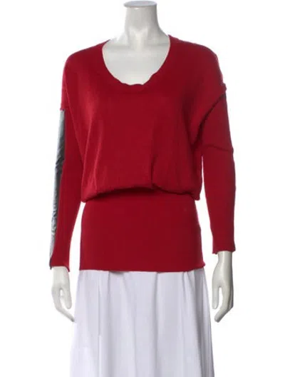 Pre-owned Mason Scoop Neck Sweater In Red