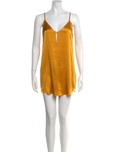 Pre-owned Mason Silk Mini Dress In Yellow