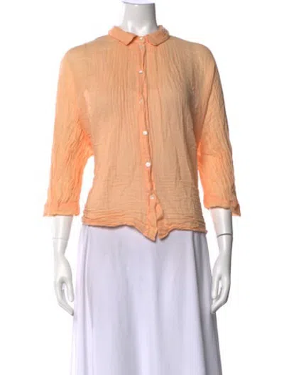 Pre-owned Masscob Three-quarter Sleeve Blouse In Orange