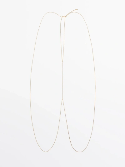 Massimo Dutti Double-chain Body Chain In Golden