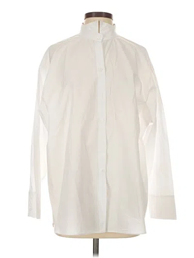 Pre-owned Massimo Dutti Long Sleeve Button Down Shirt In Ivory
