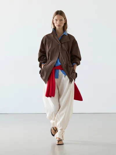 Massimo Dutti Parka Imbottita Con Dettaglio Sul Collo In Brown