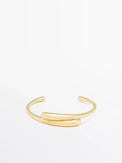 Massimo Dutti Wraparound Bracelet In Golden