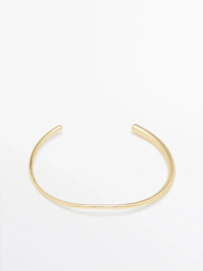 Massimo Dutti Wraparound Choker Necklace In Golden