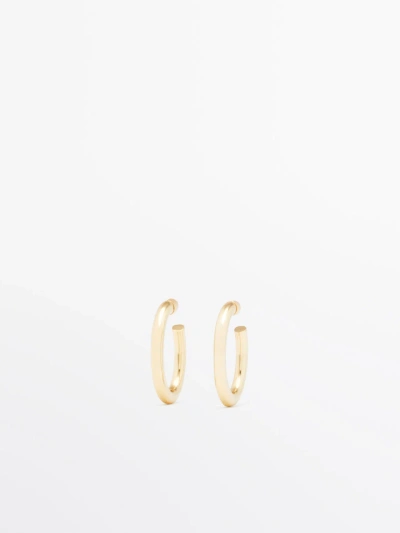 Massimo Dutti Wraparound Hoop Earrings In Golden