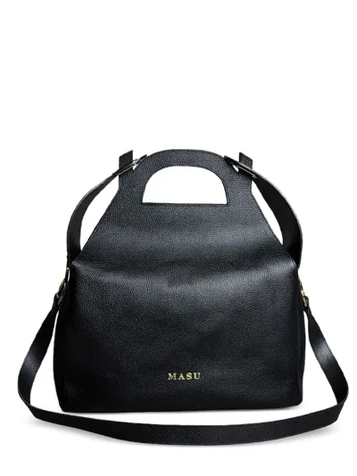 Masu Leather Shoulder Bag In Black
