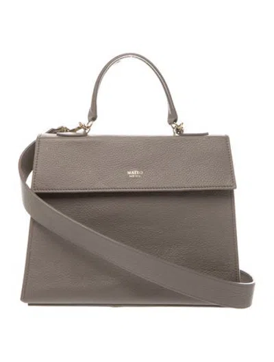 Pre-owned Mateo Leather Top Handle Bag In Grey