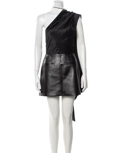 Pre-owned Materiel Silk Mini Dress W/ Tags In Black