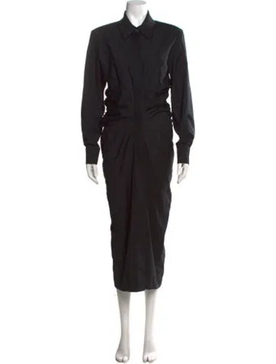 Pre-owned Materiel Virgin Wool Long Dress In Black