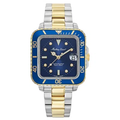 Mathey-tissot Mathey Tissot Stainless Steel & Gold-tone Watch In Blue