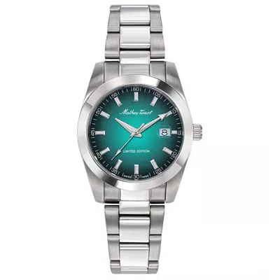 Mathey-tissot Women's Mathy Sunray Green Dial Watch In Silver
