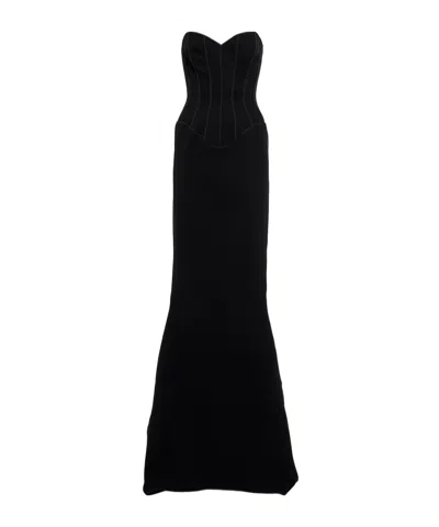 Maticevski An Ode Bustier Crêpe Gown In Black