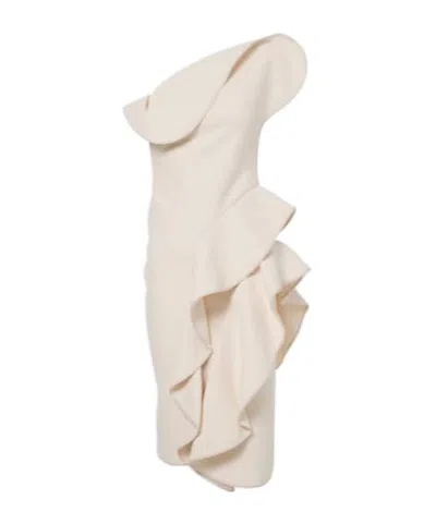 Maticevski Bridal Rhythm Ruffled Midi Dress In White