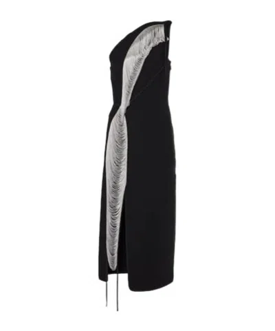 Maticevski Fringed Midi Dress In Black