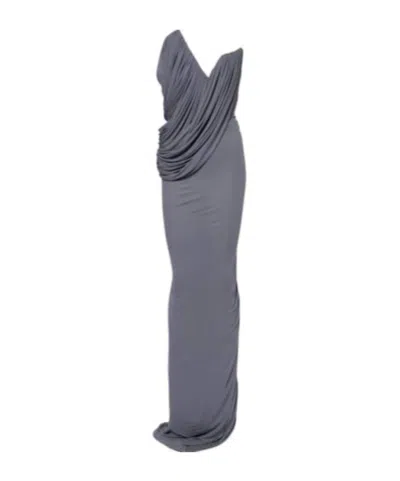 Maticevski Systema Gathered Jersey Gown In Gray