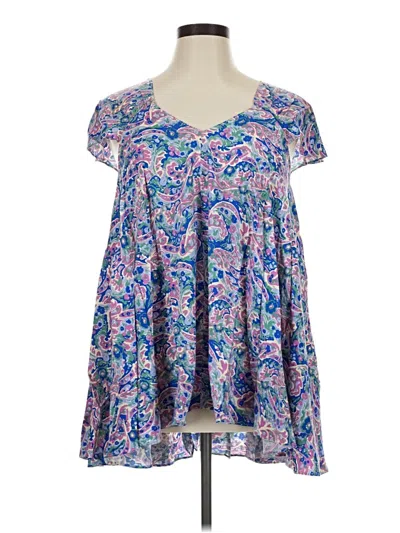 Pre-owned Matilda Jane Short Sleeve Blouse In Blue