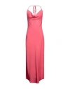 Matinee Matineé Woman Maxi Dress Coral Size L Polyester, Elastane In Red