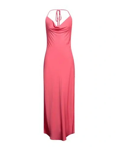 Matinee Matineé Woman Maxi Dress Coral Size L Polyester, Elastane In Red