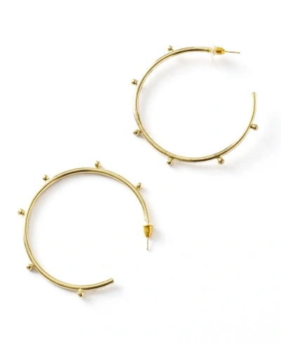 Matr Boomie Bhavani Gold Dot Hoop Earrings In Brass