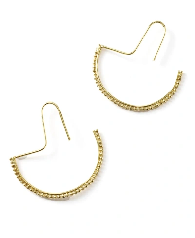 Matr Boomie Bhavani Gold-tone Dot Threader Earrings In Brass