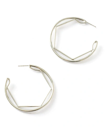 Matr Boomie Bhavani Silver-tone Geometric Hoop Earrings