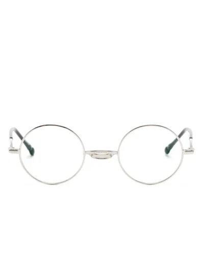 Matsuda Brille Aus Titan Mit Rundem Gestell In Silver