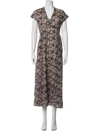 Pre-owned Matta Floral Print Long Dress In Multicolor