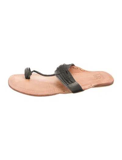 Pre-owned Matta Leather Sandals In Black