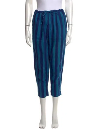 Pre-owned Matta Striped Straight Leg Pants In Blue
