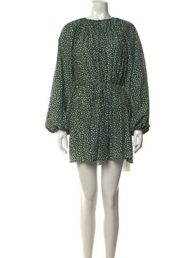 Pre-owned Matteau Floral Print Mini Dress In Green