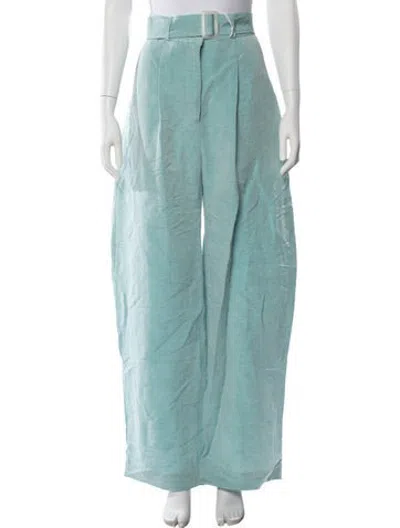 Pre-owned Matthew Bruch Wide Leg Pants W/ Tags In Blue/green