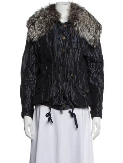 Pre-owned Matthew Williamson Faux Fur Jacket In Blue