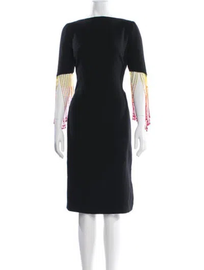 Pre-owned Matthew Williamson Wool Knee-length Dress In Black