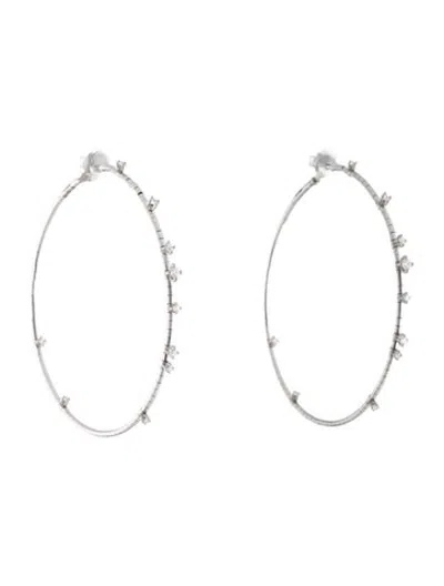 Pre-owned Mattia Cielo 18k Diamond Flexible Rugiada Hoop Earrings In Multicolor