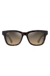Maui Jim Hanohano Square Sunglasses, 53mm In Shiny Dark Havana/trans Yellow