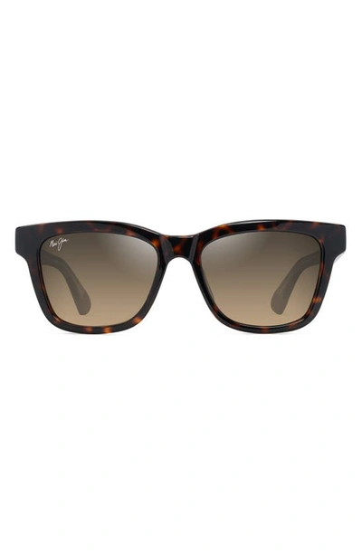 Maui Jim Hanohano Square Sunglasses, 53mm In Shiny Dark Havana/trans Yellow