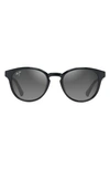 Maui Jim Hiehie Grey Hiehie Shiny Blk W T Sunglasses In Black
