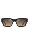 Maui Jim Kenui 53mm Polarizedplus2® Square Sunglasses In Shiny Dark Havana/ Yellow