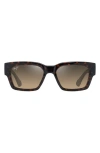 Maui Jim Men's Kenui Nylon Rectangle Sunglasses In Shiny Dark Havana/yellow