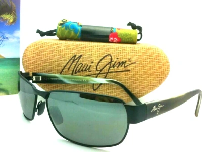 Pre-owned Maui Jim Sunglasses Black Coral Mj 249-2m Black Frames Grey Polarized Lenses In Gray