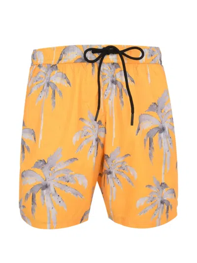 Mauna Kea Palm-print Boardshorts In Orange