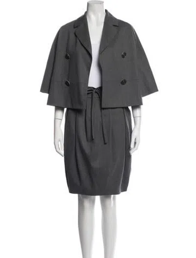 Pre-owned Maurizio Pecoraro Virgin Wool Skirt Set In Grey