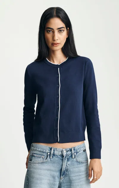 Mavi Button Front Slim Fit Cardigan In Maritime Blue