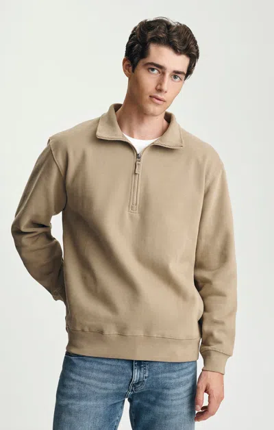 Mavi Half Zip Sweatshirt In Beige In Neutral