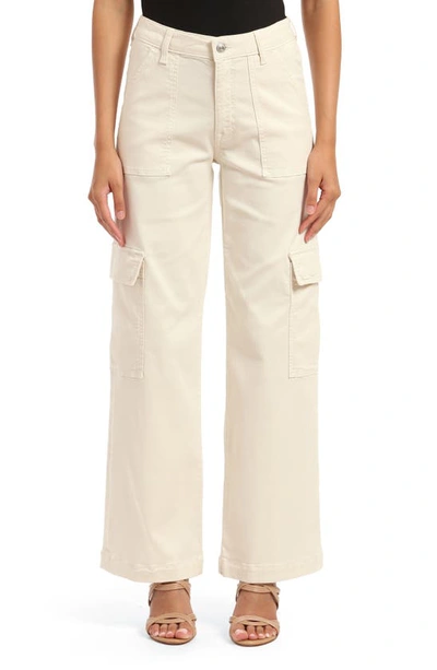 Mavi Jeans Alva Stretch Twill Wide Leg Cargo Pants In Off White Luxe Twill