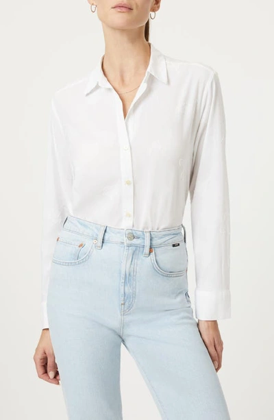 Mavi Jeans Cloud Jacquard Poplin Button-up Shirt In Antique White