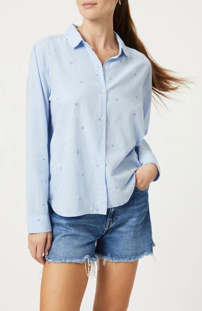 Mavi Jeans Floral Cotton Button-up Shirt In Navy Flower Dot Print