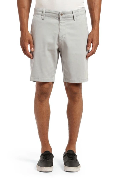 Mavi Jeans Noah Stretch Twill Flat Front Chino Shorts In Pearl Blue Luxe Twill